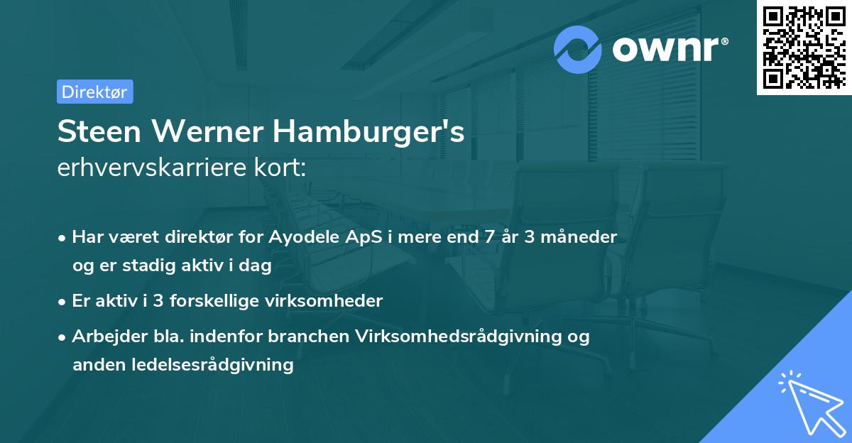Steen Werner Hamburger's erhvervskarriere kort