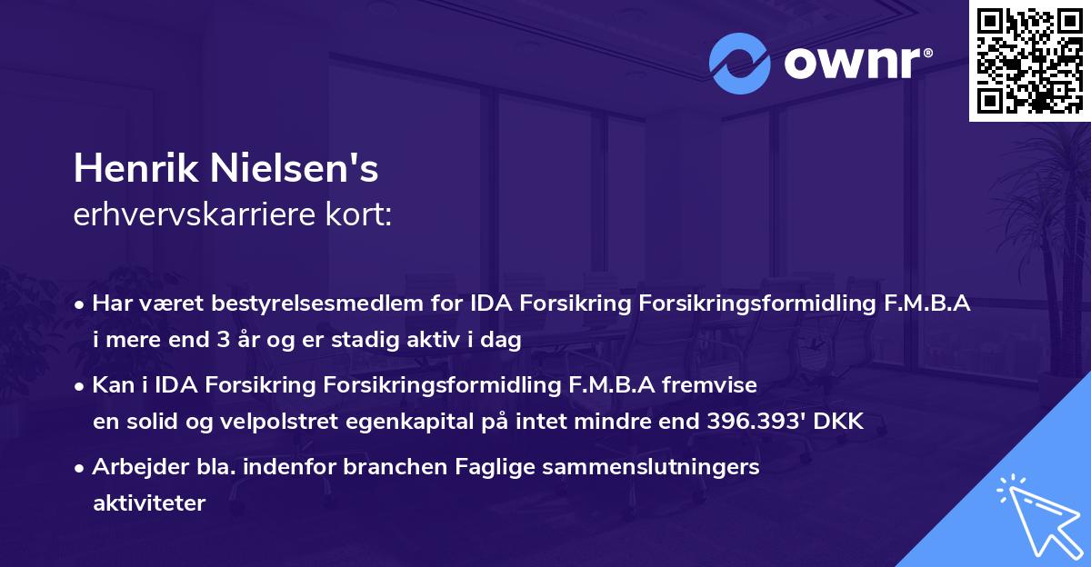 Henrik Nielsen's erhvervskarriere kort