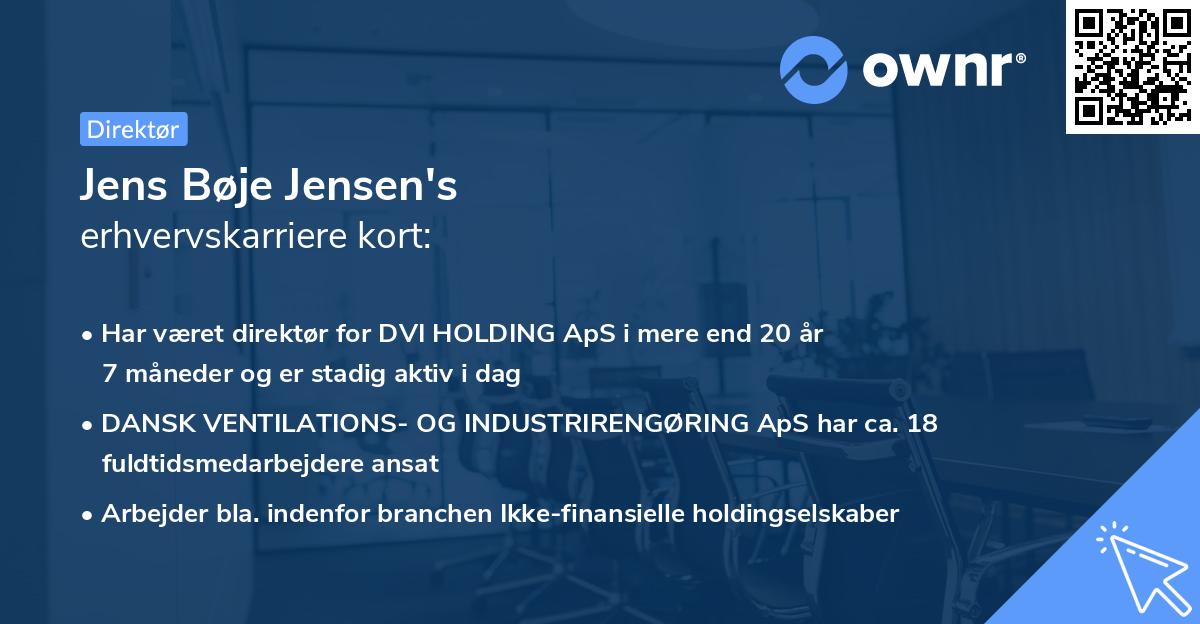 Jens Bøje Jensen's erhvervskarriere kort