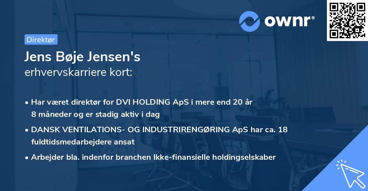Jens Bøje Jensen's erhvervskarriere kort