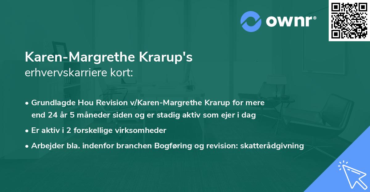 Karen-Margrethe Krarup's erhvervskarriere kort