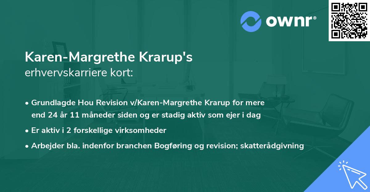 Karen-Margrethe Krarup's erhvervskarriere kort