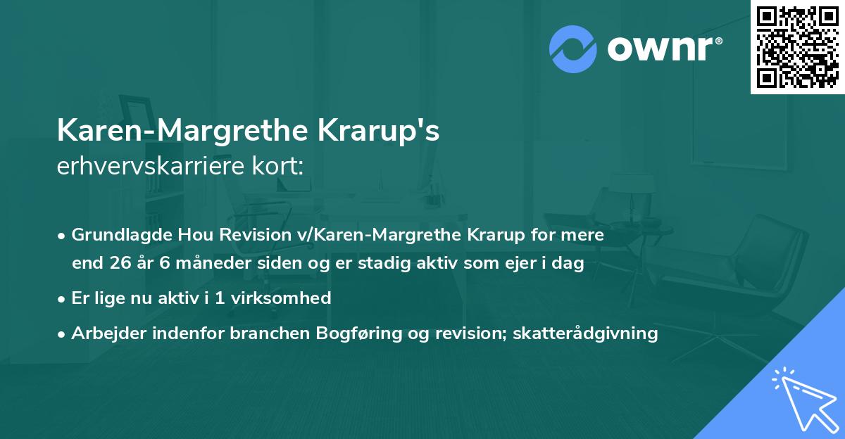 Karen-Margrethe Krarup's erhvervskarriere kort