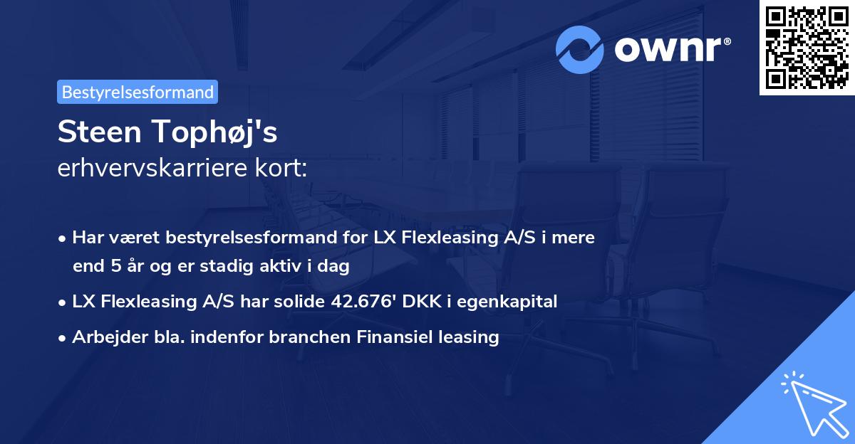 Steen Tophøj's erhvervskarriere kort