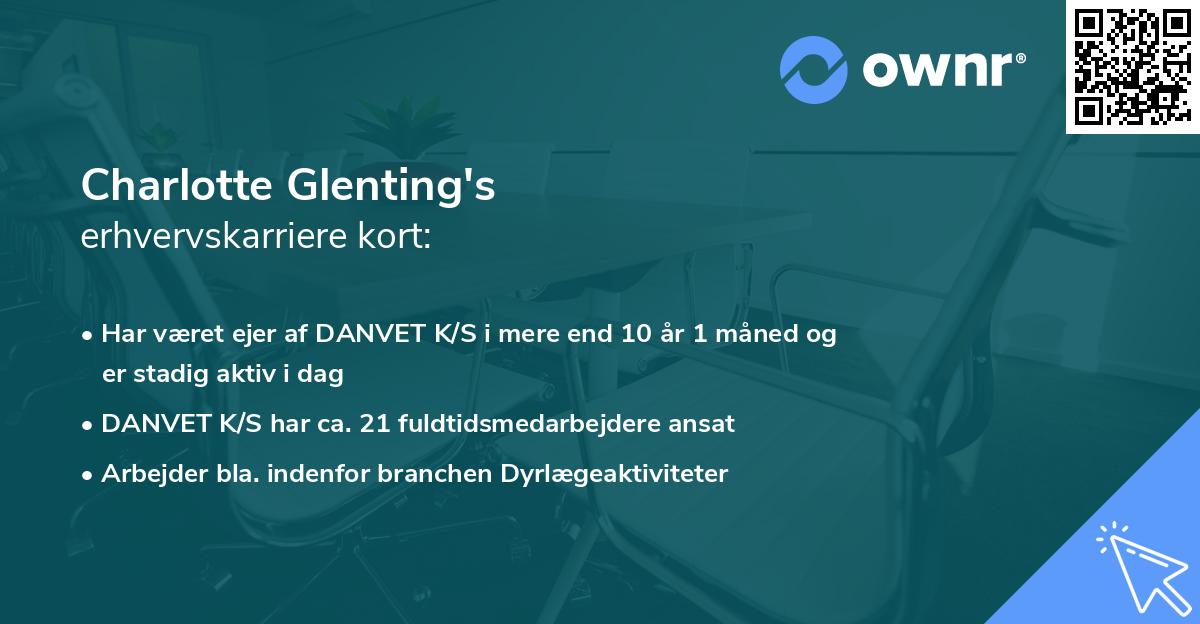 Charlotte Glenting's erhvervskarriere kort