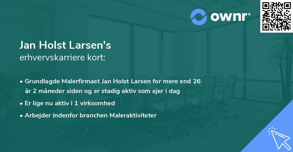 Jan Holst Larsen's erhvervskarriere kort
