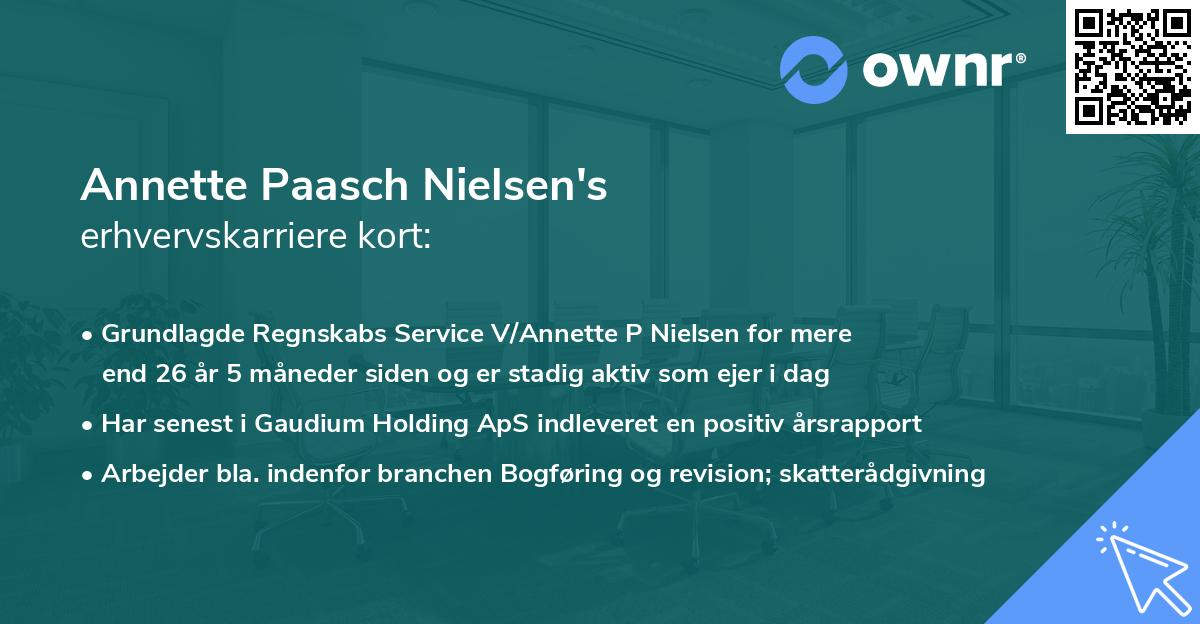 Annette Paasch Nielsen's erhvervskarriere kort