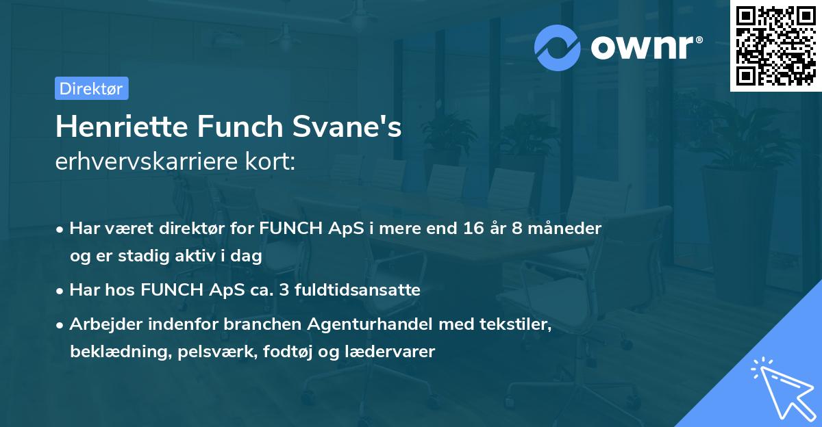 Henriette Funch Svane's erhvervskarriere kort