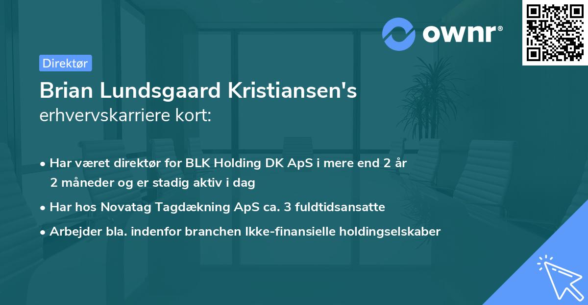 Brian Lundsgaard Kristiansen's erhvervskarriere kort