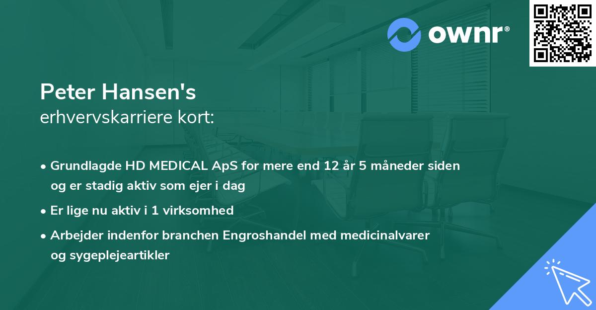 Peter Hansen's erhvervskarriere kort