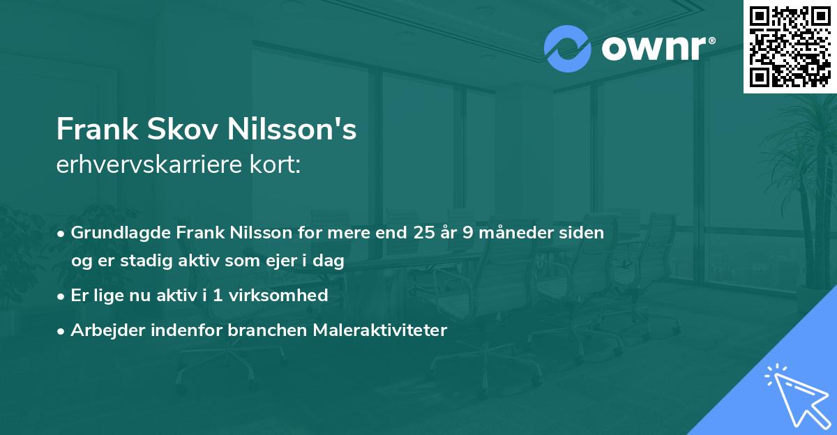 Frank Skov Nilsson's erhvervskarriere kort