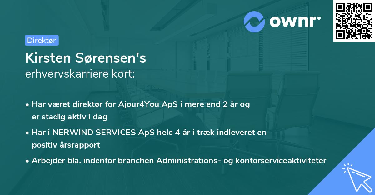 Kirsten Sørensen's erhvervskarriere kort