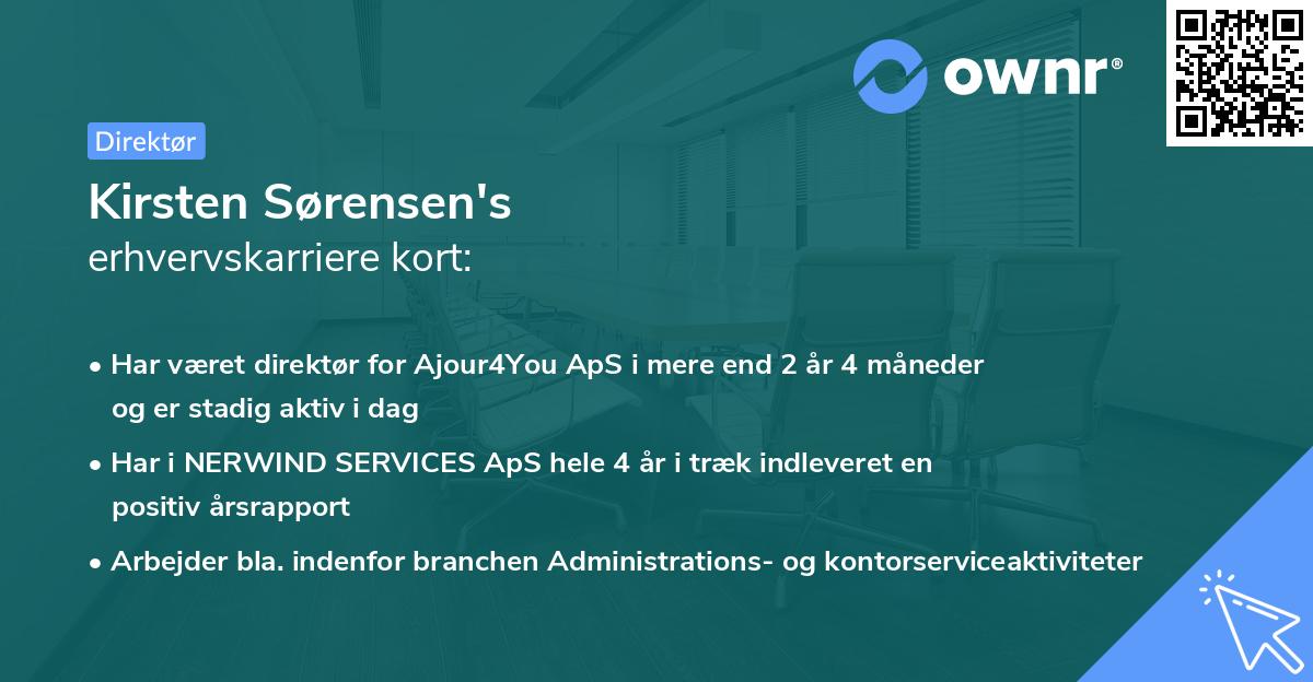Kirsten Sørensen's erhvervskarriere kort