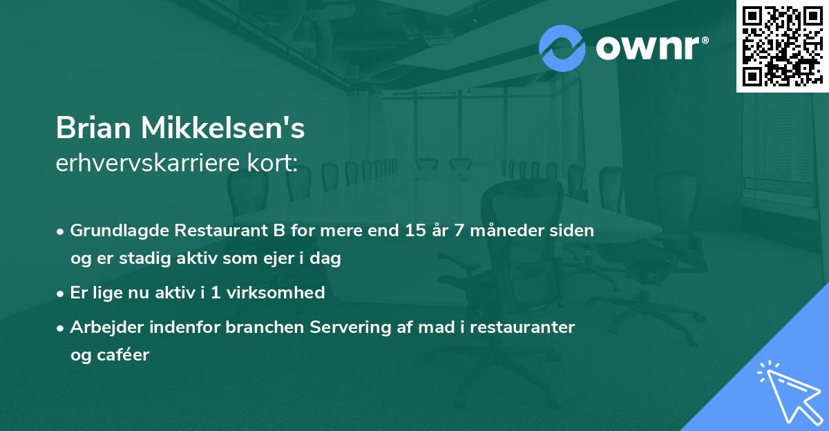Brian Mikkelsen's erhvervskarriere kort