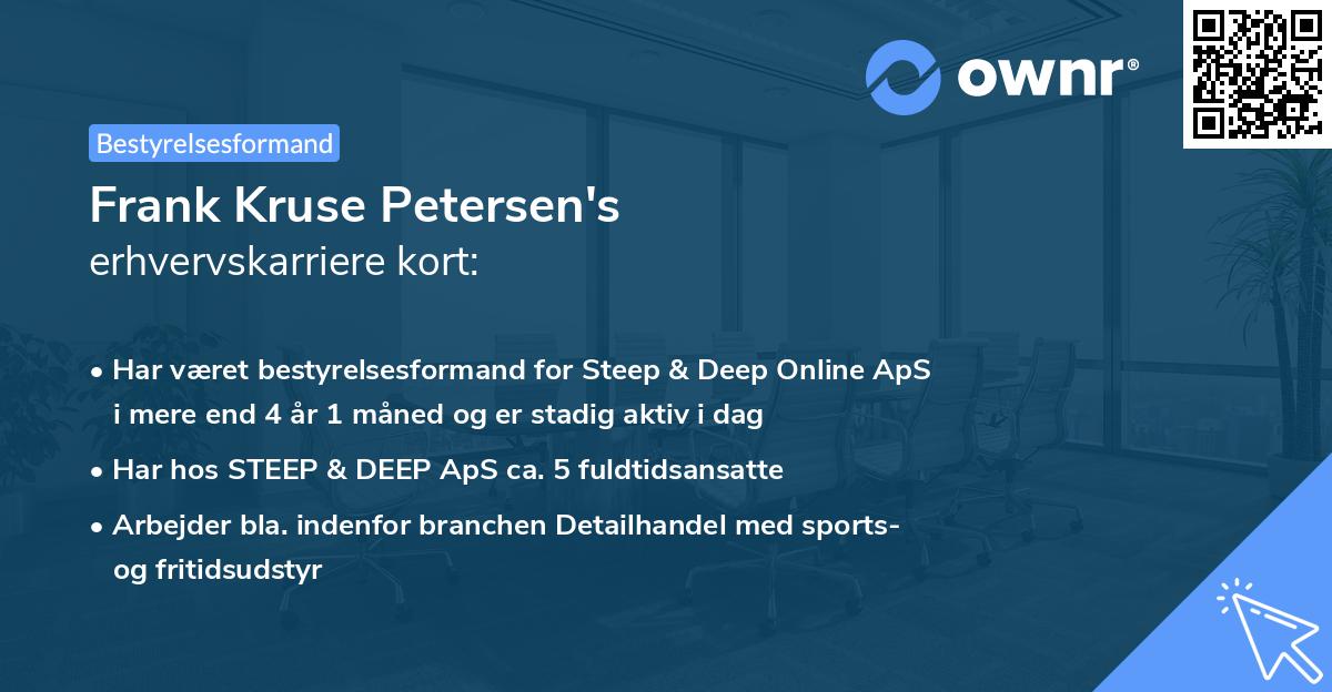 Frank Kruse Petersen's erhvervskarriere kort