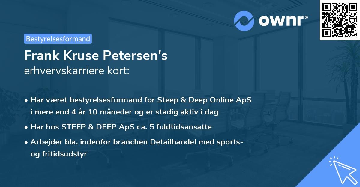 Frank Kruse Petersen's erhvervskarriere kort