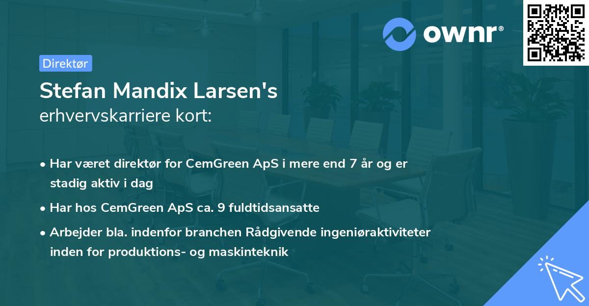 Stefan Mandix Larsen's erhvervskarriere kort
