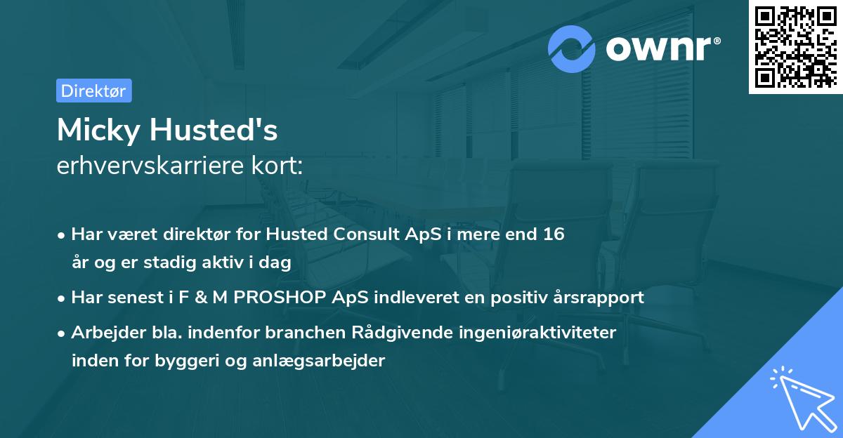 Micky Husted's erhvervskarriere kort