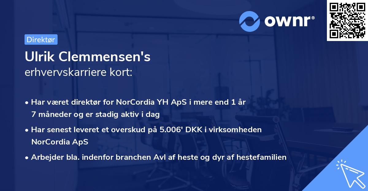 Ulrik Clemmensen's erhvervskarriere kort