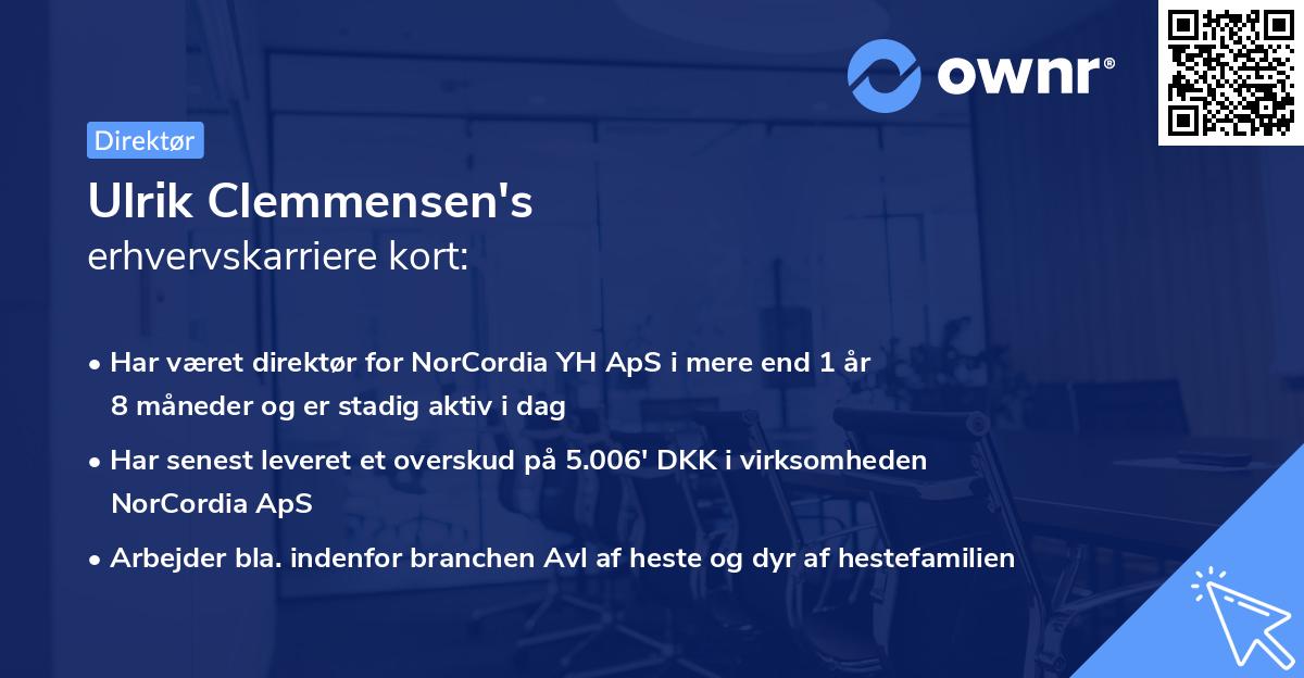 Ulrik Clemmensen's erhvervskarriere kort