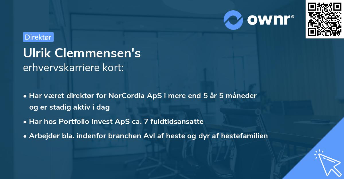 Ulrik Clemmensen's erhvervskarriere kort