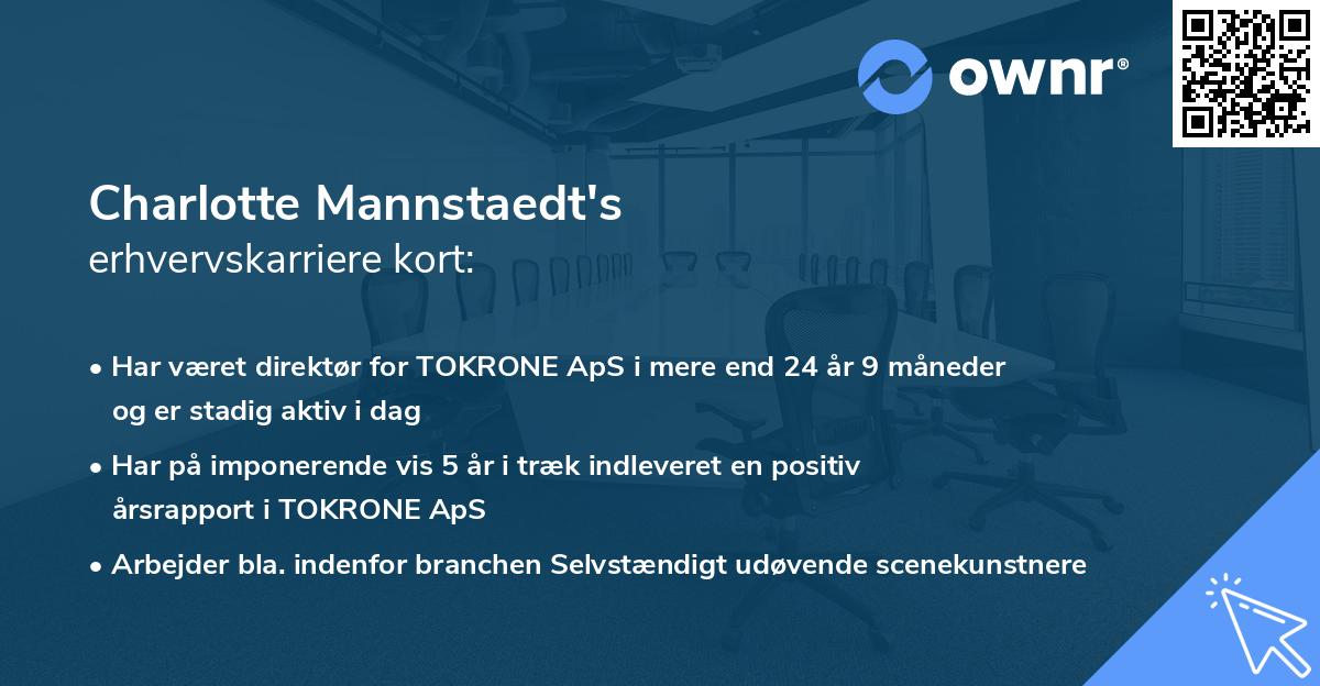Charlotte Mannstaedt's erhvervskarriere kort