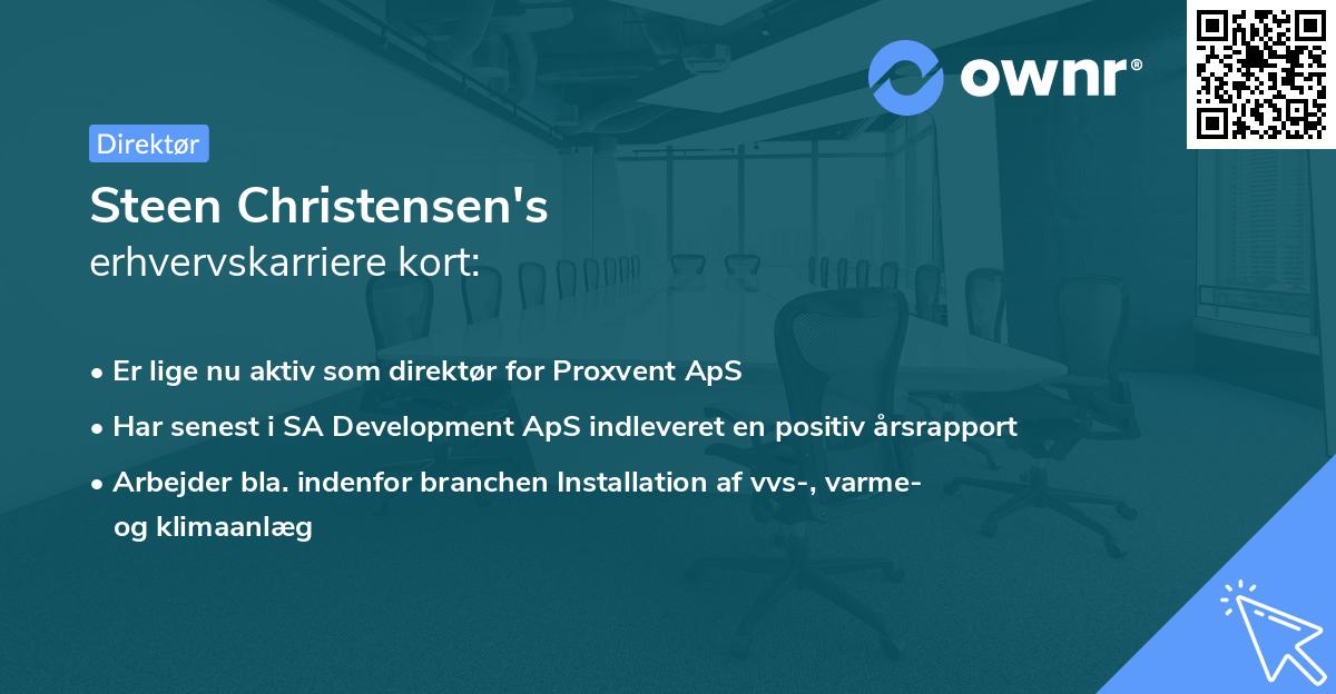 Steen Christensen's erhvervskarriere kort