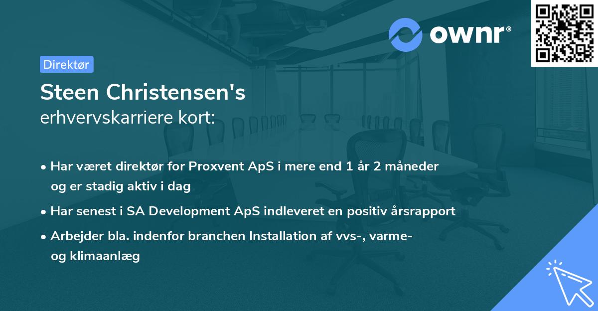 Steen Christensen's erhvervskarriere kort