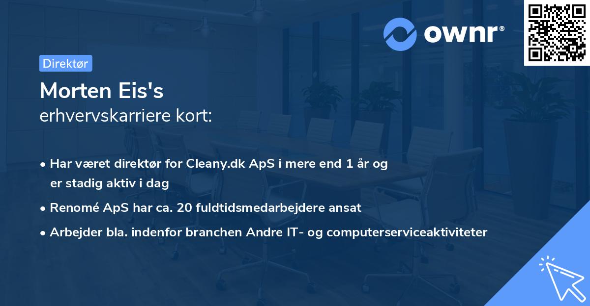 Morten Eis's erhvervskarriere kort