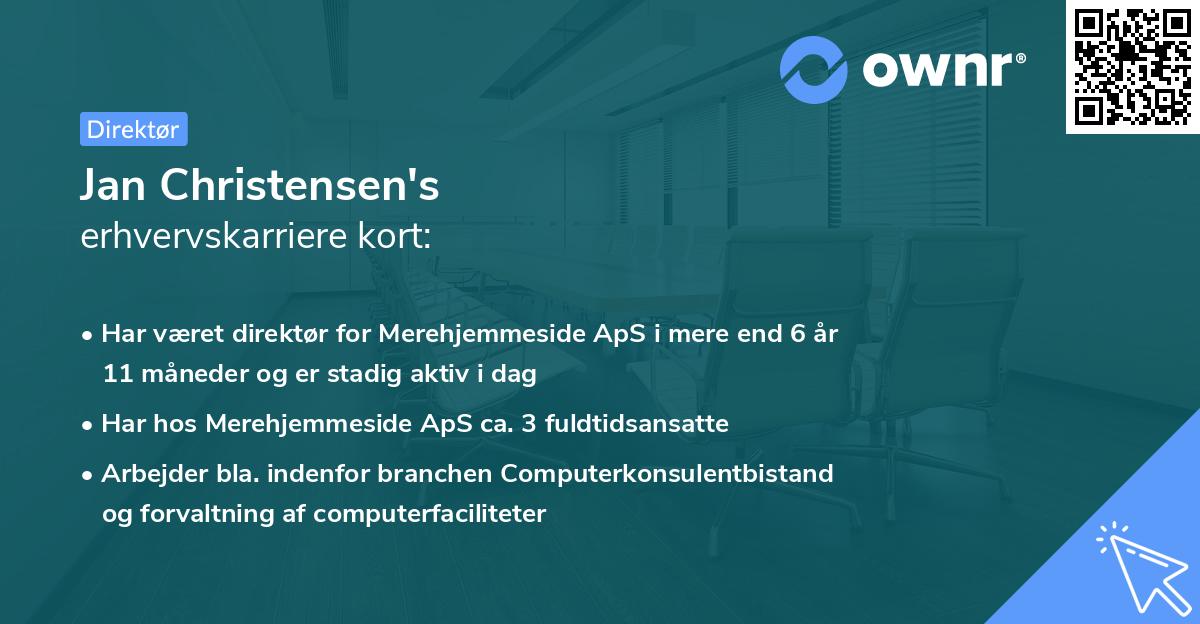 Jan Christensen's erhvervskarriere kort