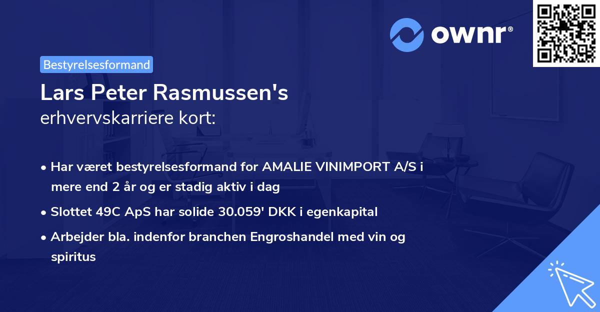 Lars Peter Rasmussen's erhvervskarriere kort