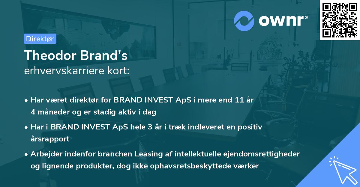 Theodor Brand's erhvervskarriere kort