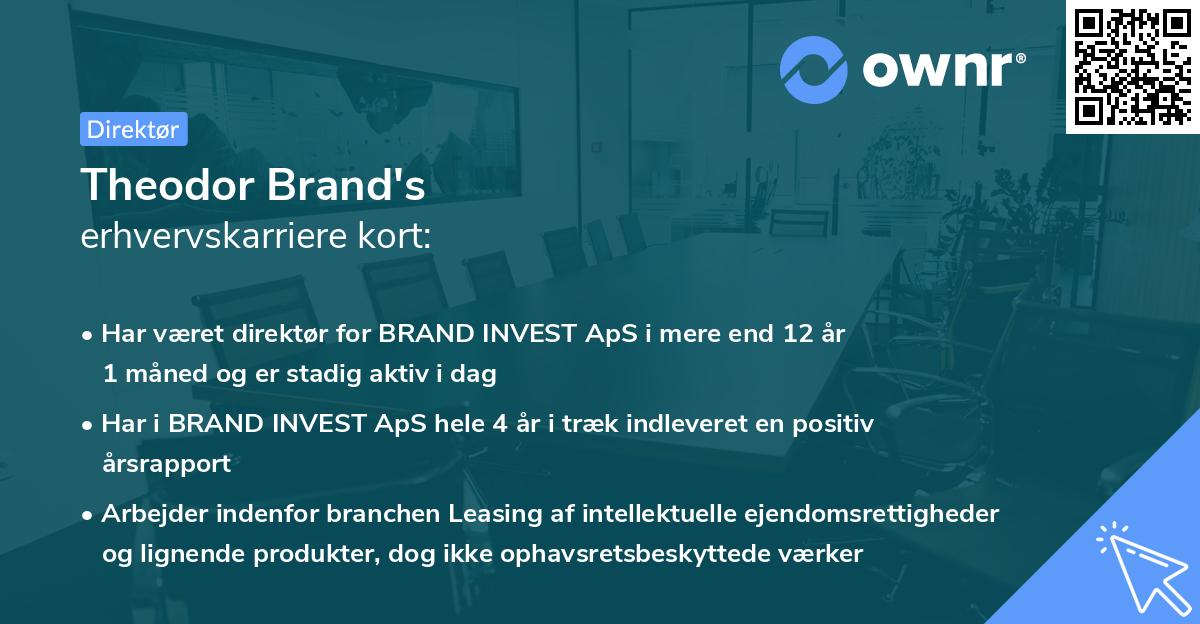 Theodor Brand's erhvervskarriere kort