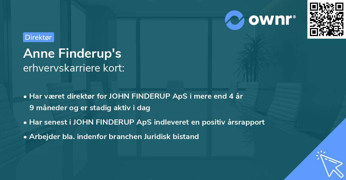 Anne Finderup's erhvervskarriere kort