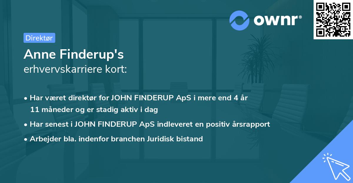 Anne Finderup's erhvervskarriere kort