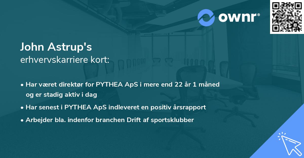 John Astrup's erhvervskarriere kort