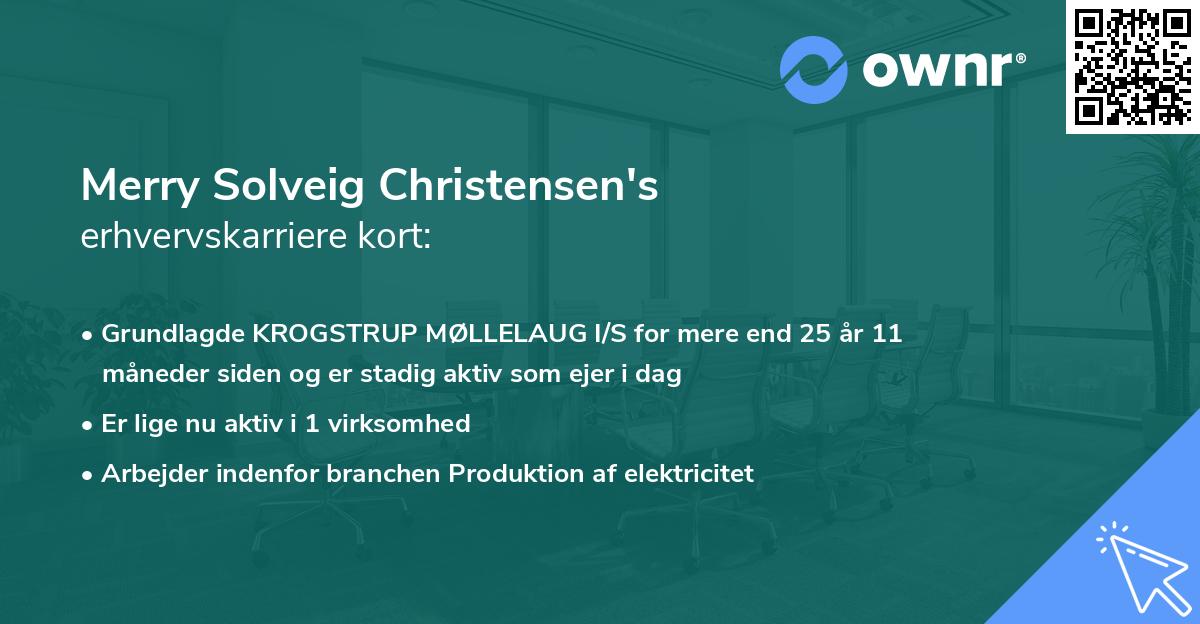 Merry Solveig Christensen's erhvervskarriere kort