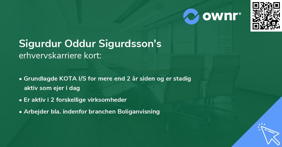 Sigurdur Oddur Sigurdsson's erhvervskarriere kort
