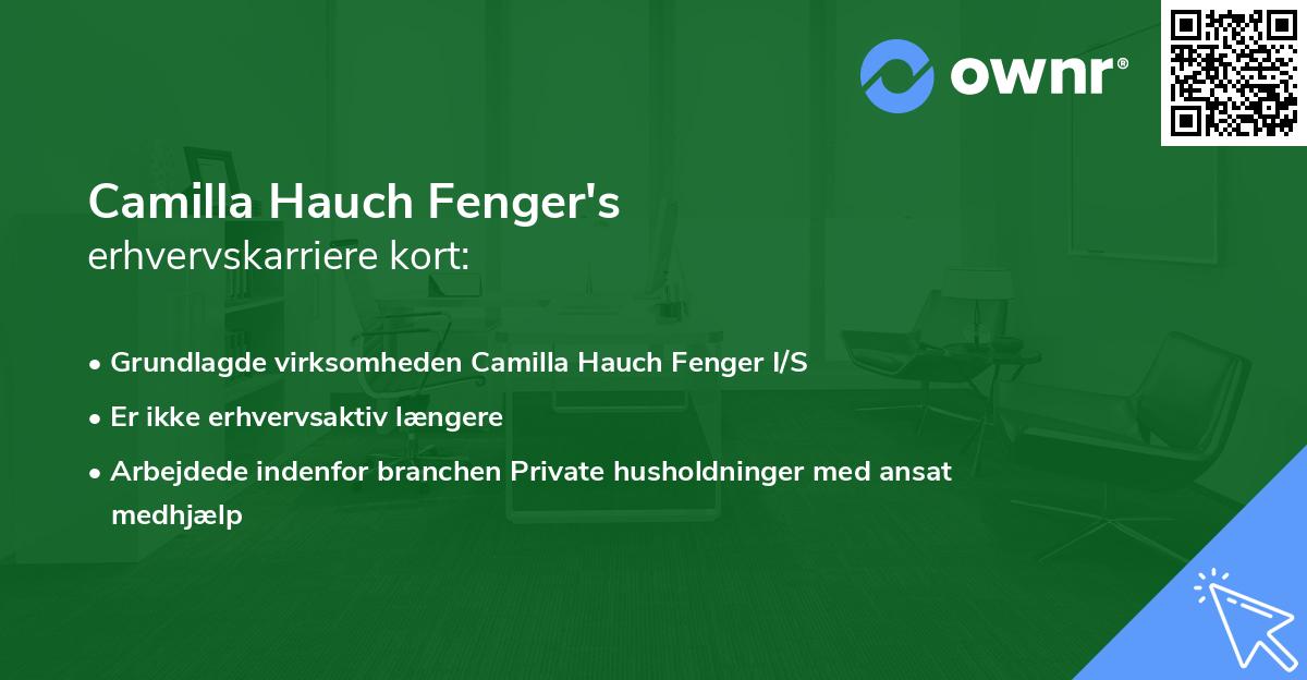 Camilla Hauch Fenger's erhvervskarriere kort