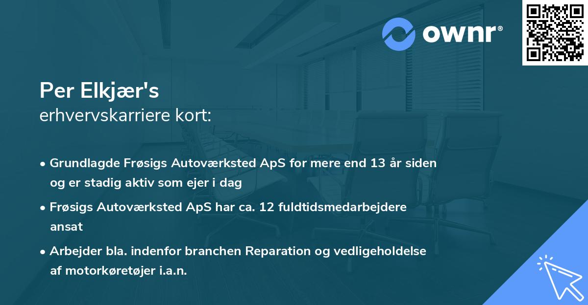Per Elkjær's erhvervskarriere kort