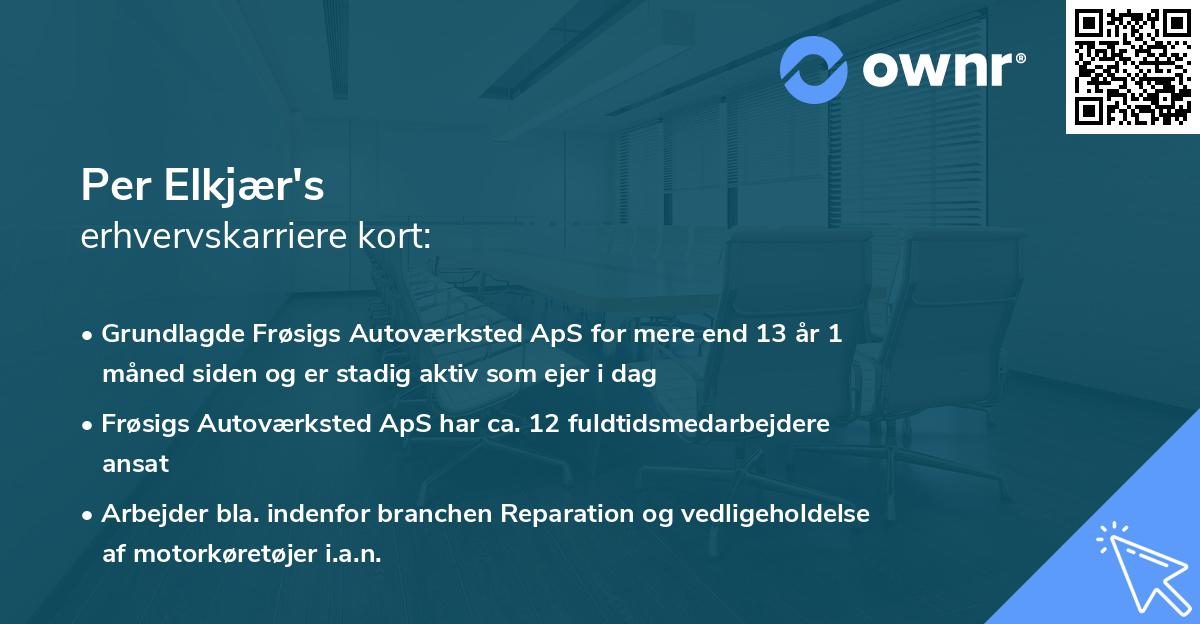 Per Elkjær's erhvervskarriere kort