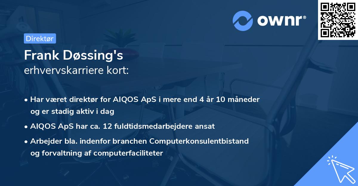 Frank Døssing's erhvervskarriere kort