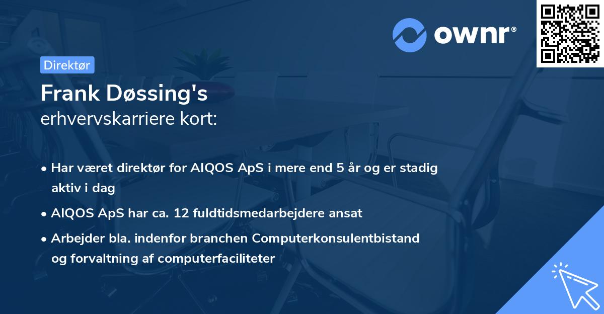 Frank Døssing's erhvervskarriere kort