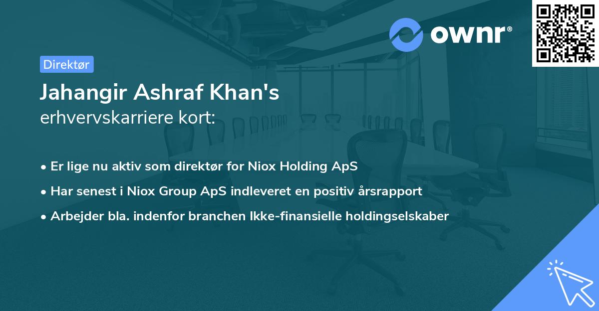 Jahangir Ashraf Khan's erhvervskarriere kort