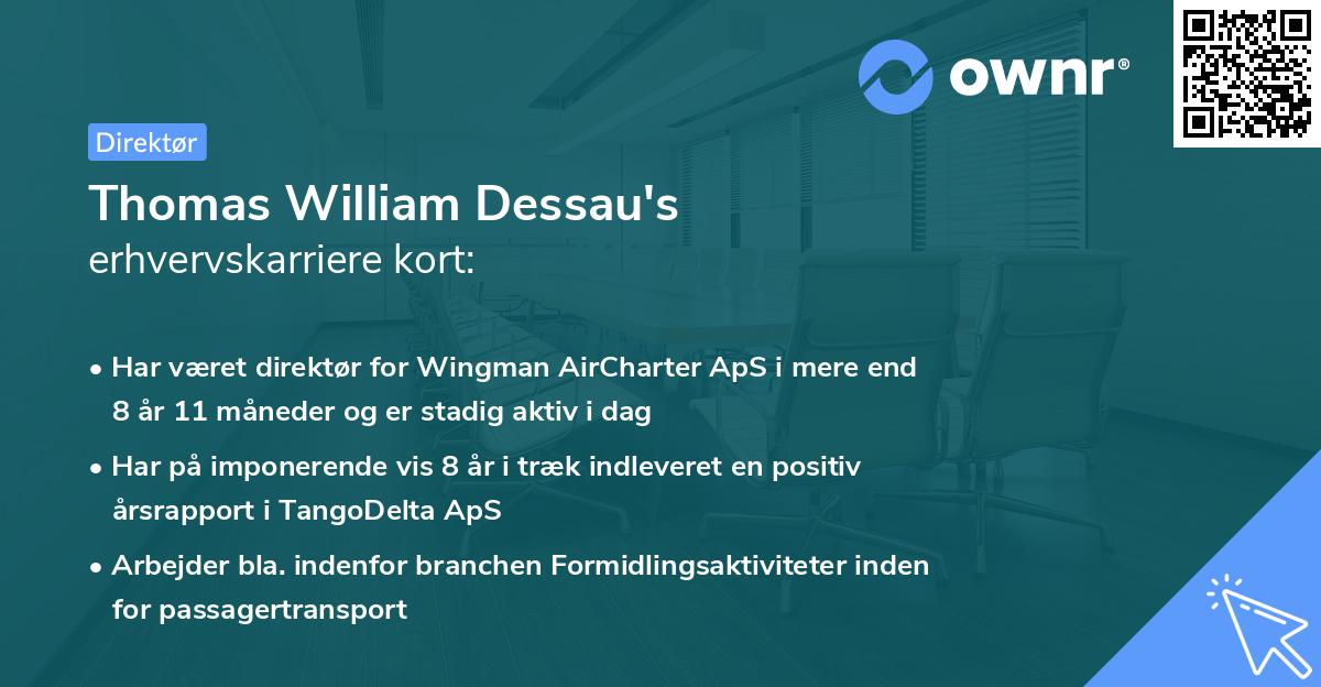Thomas William Dessau's erhvervskarriere kort