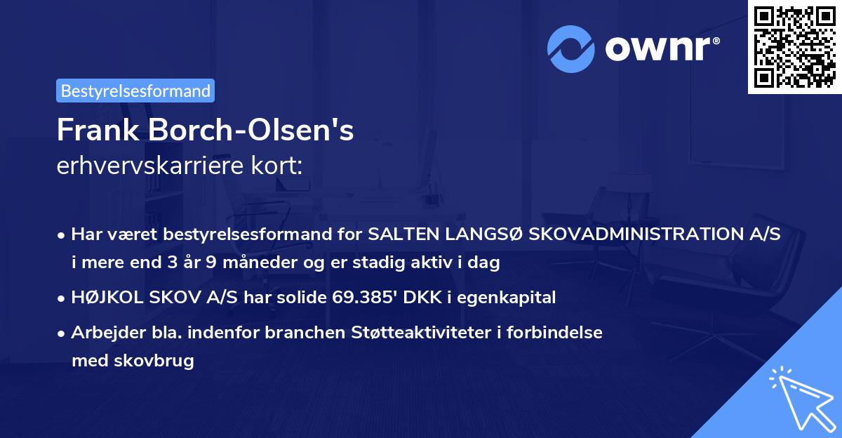 Frank Borch-Olsen's erhvervskarriere kort