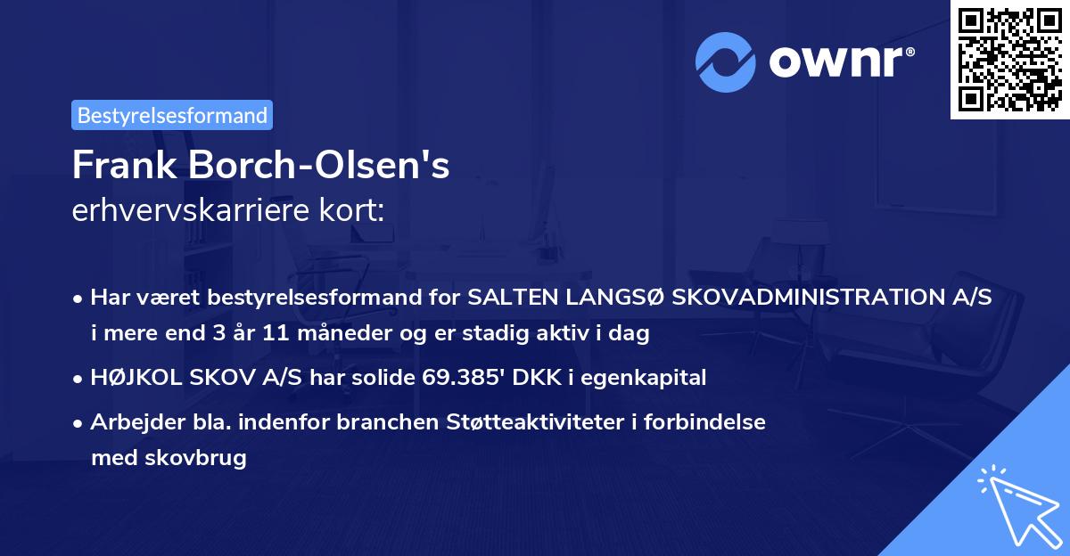 Frank Borch-Olsen's erhvervskarriere kort