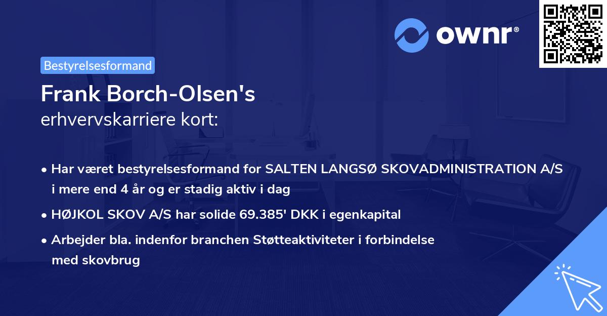 Frank Borch-Olsen's erhvervskarriere kort