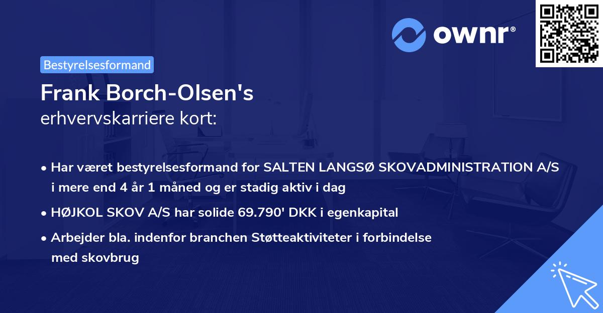 Frank Borch-Olsen's erhvervskarriere kort