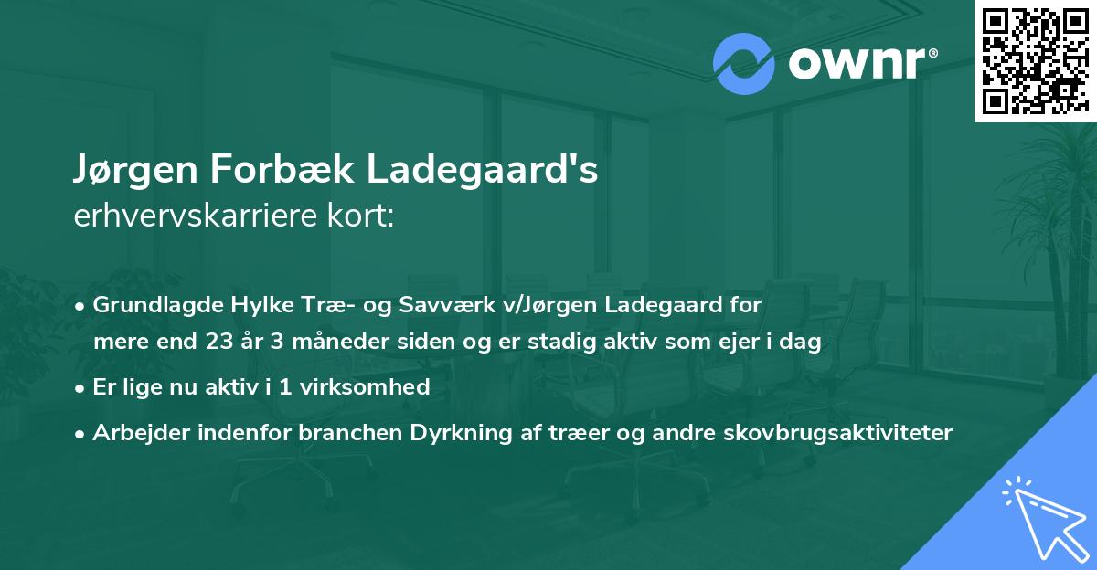 Jørgen Forbæk Ladegaard's erhvervskarriere kort